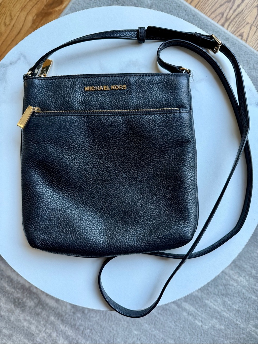 Vintage Michael Kors Black Leather Crossbody Bag